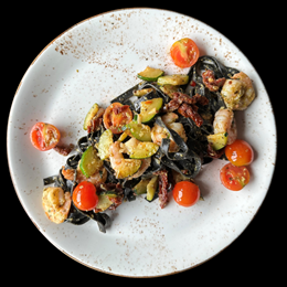 Pasta z krewetkami z pesto