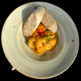 Krewetki w sosie mango