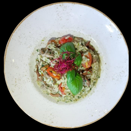 Risotto z kurkami i polędwicą wołową